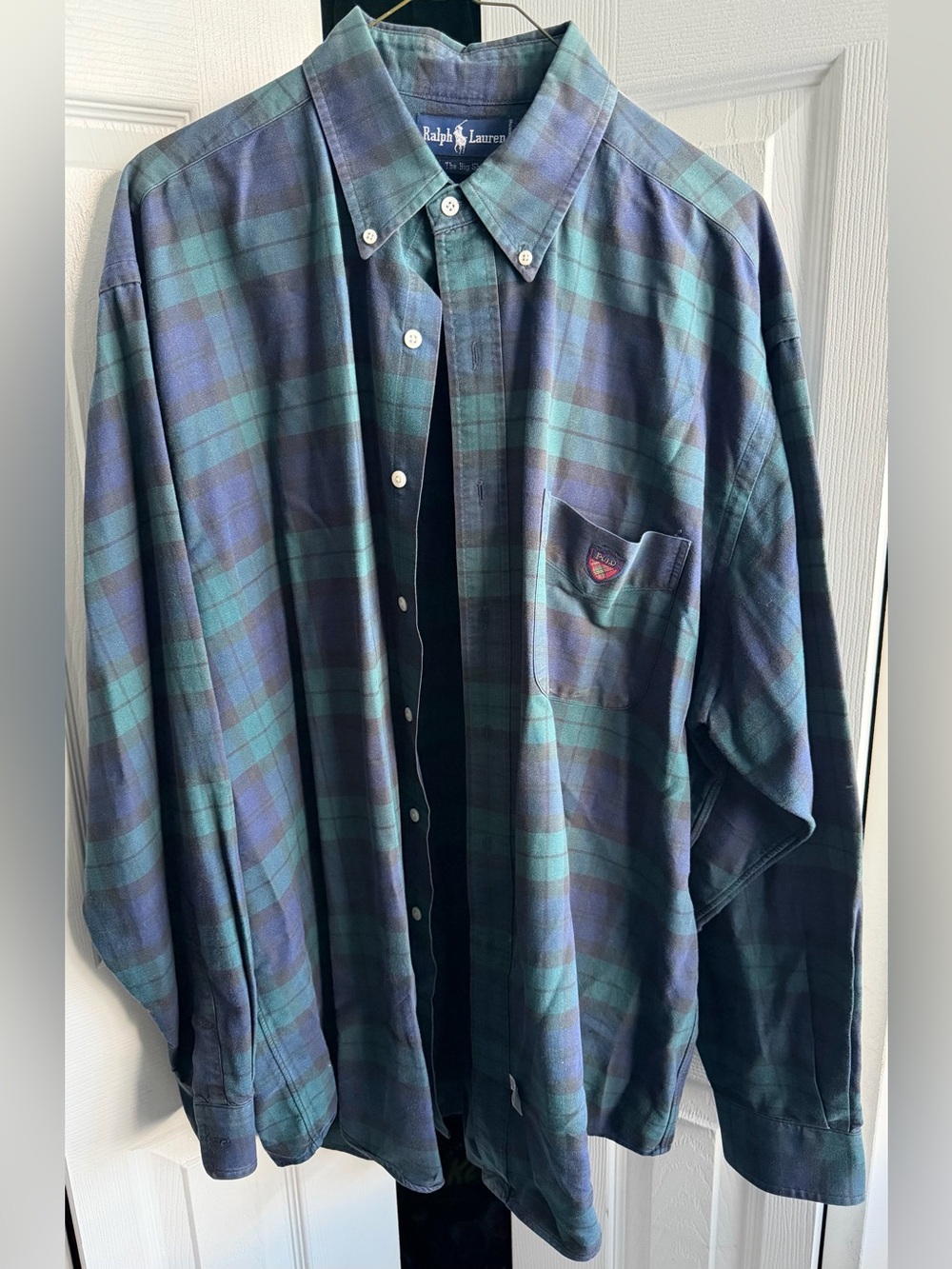 Vintage 90’s Ralph Lauren “The Big Shirt” Blackwatch Tartan Plaid Button-Down